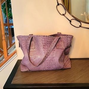 Jessica Simpson Purple Crocodile Shoulder Purse